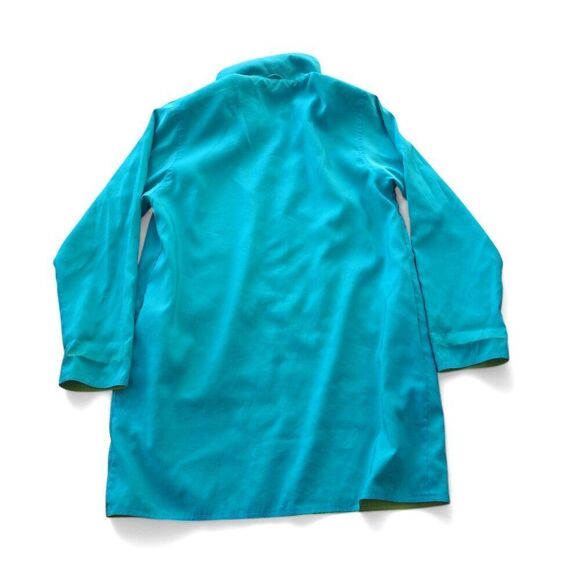 Mycra Pac Now Reversible Full Zip Hidden Hood Rain Jacket Lime Blue Women's S/M - Picture 6 of 12